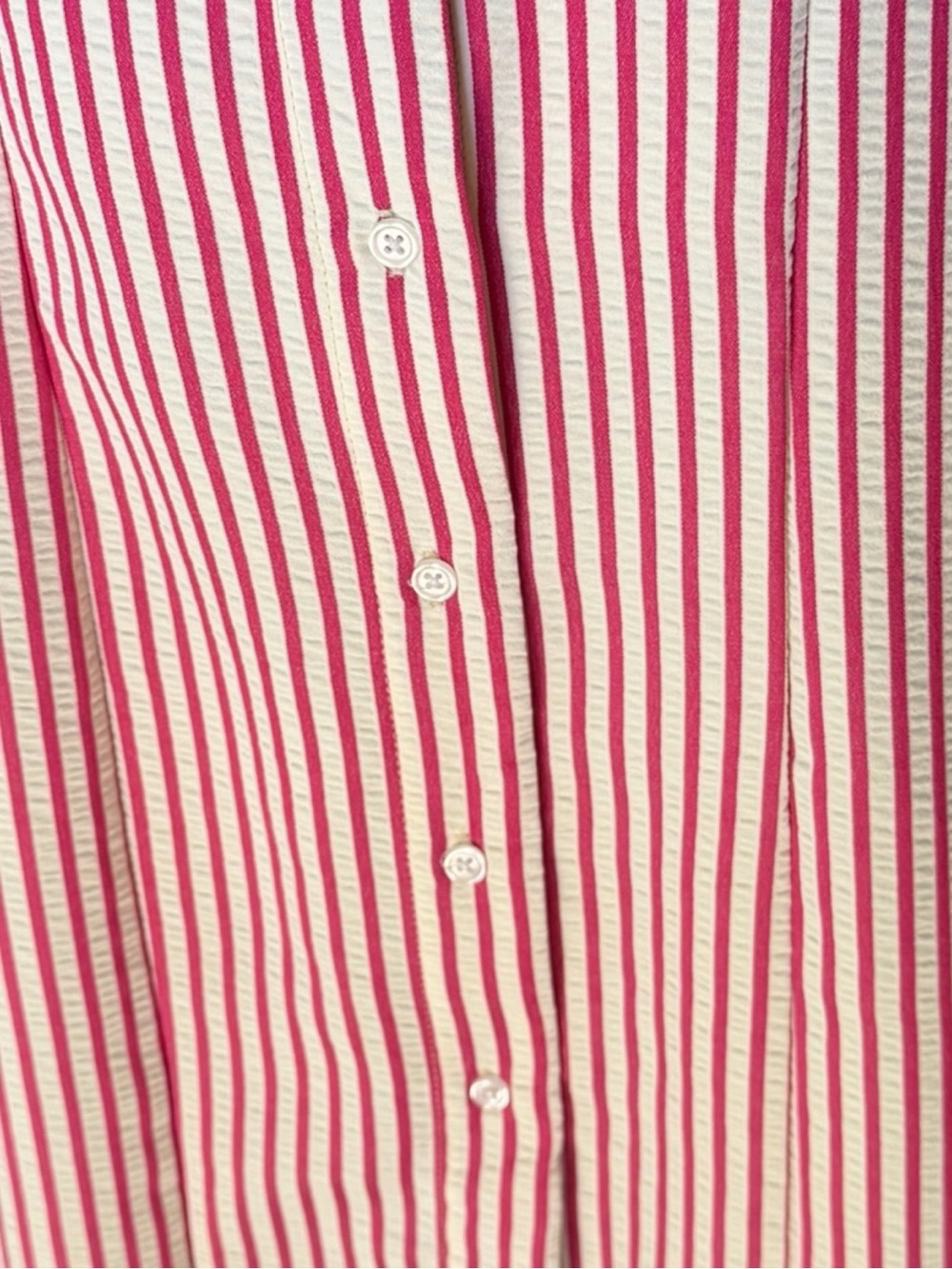☆𝐒𝐨𝐥𝐝☆ Vintage-Inspired FASHION NOVA Pink & White Striped Button-Front Dress. - Picture 14 of 14